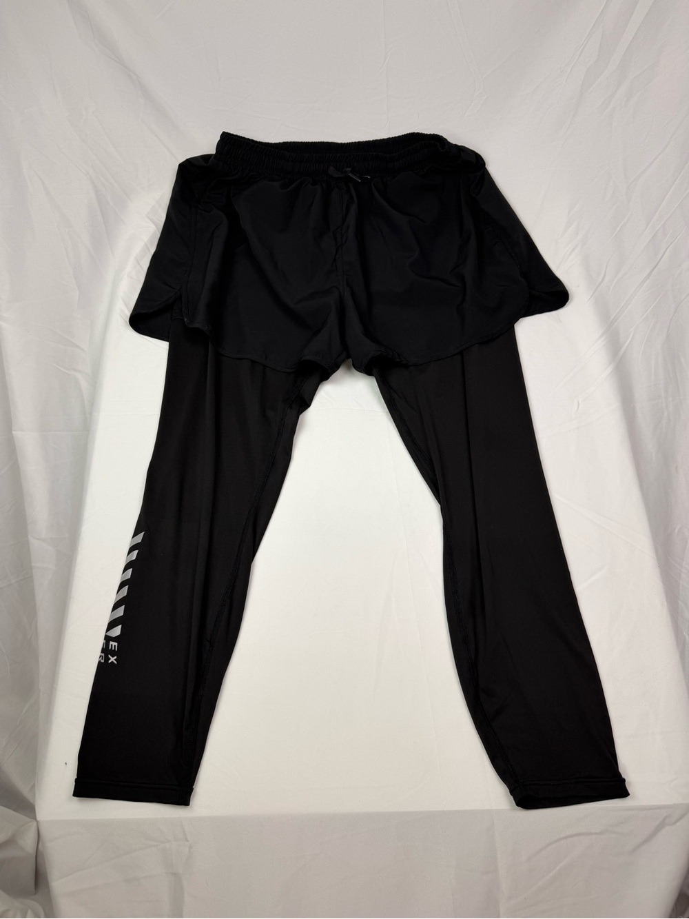 Women’s Black Active Layered Leggings with Skirt